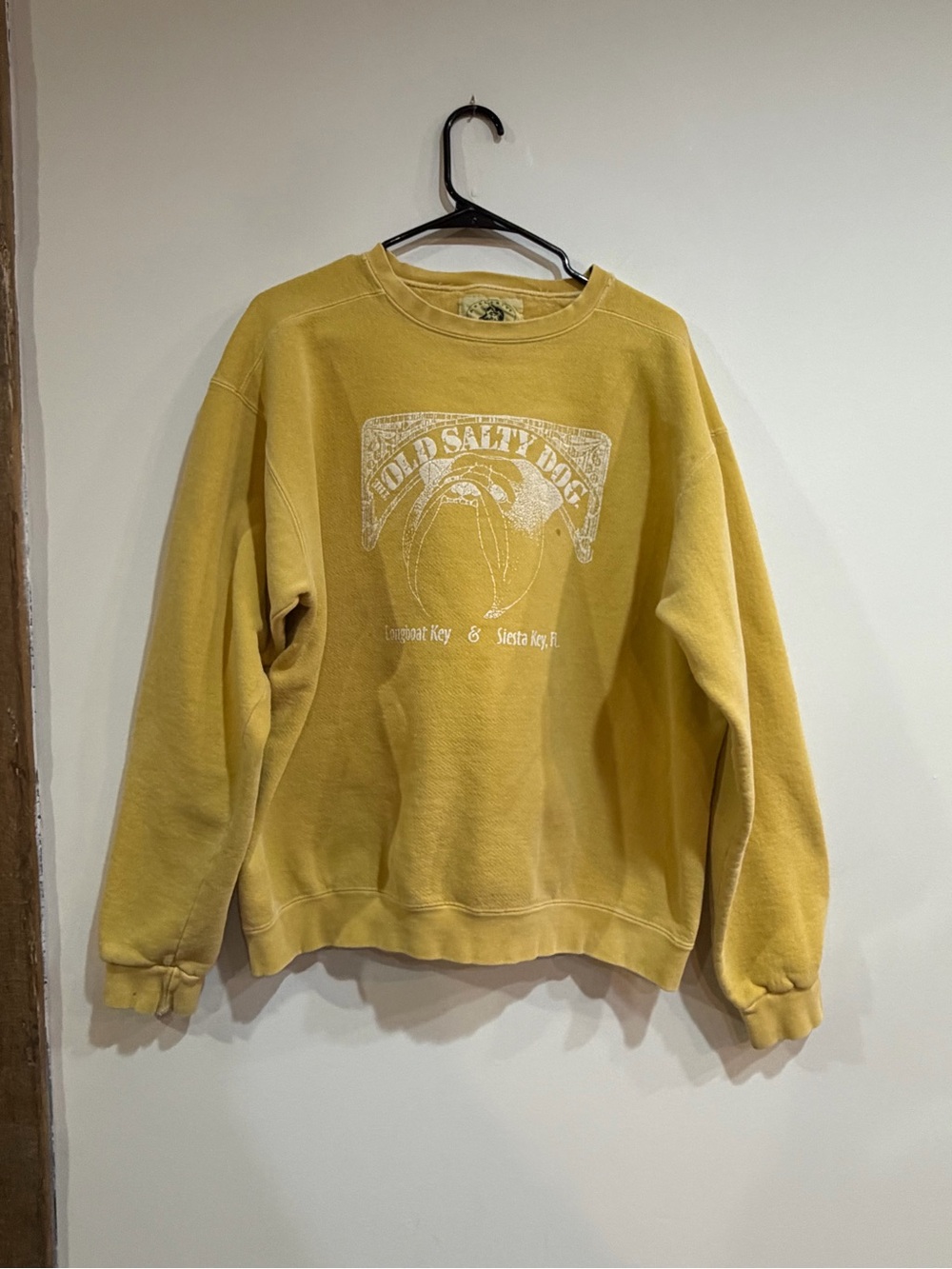 90s Mustard Yellow Old Salty Dog Crewneck Sweatshirt
